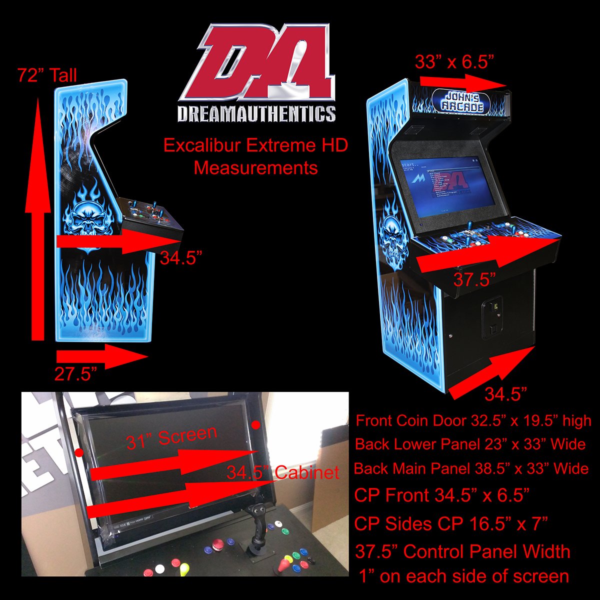 Arcade Games - ExcaliburHDmeasurements